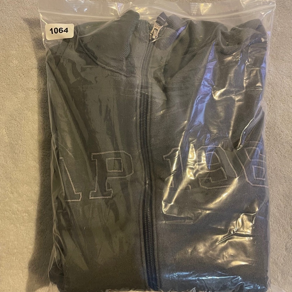 Vintage Mens GAP 1969 Full Zip Sweatshirt Jacket Gray XXL‎ Casual Streetwear Gym - Picture 8 of 8